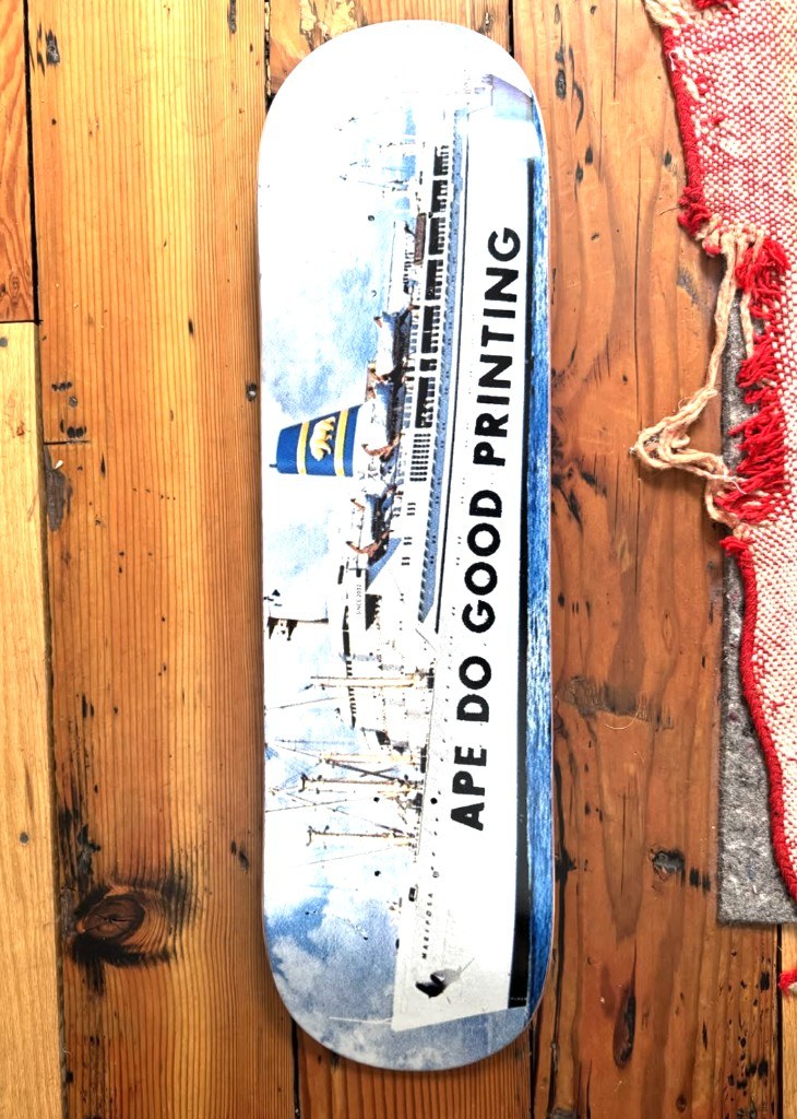 Ape Do Good printed skate deck