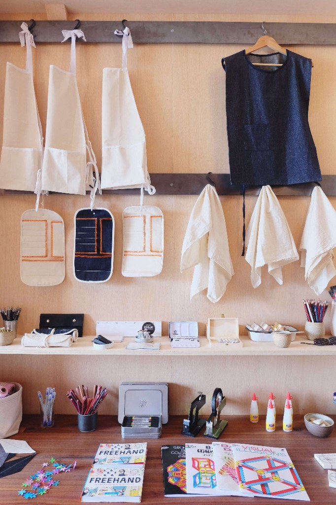 Aprons and tools in the Case for Making studio